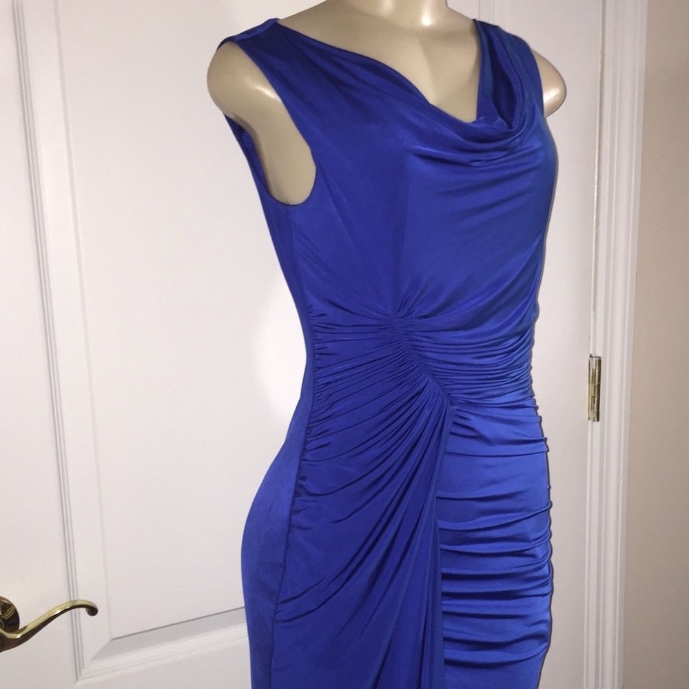 Aidan Mattox New Dress S 4 Royal Blue Cobalt Drape